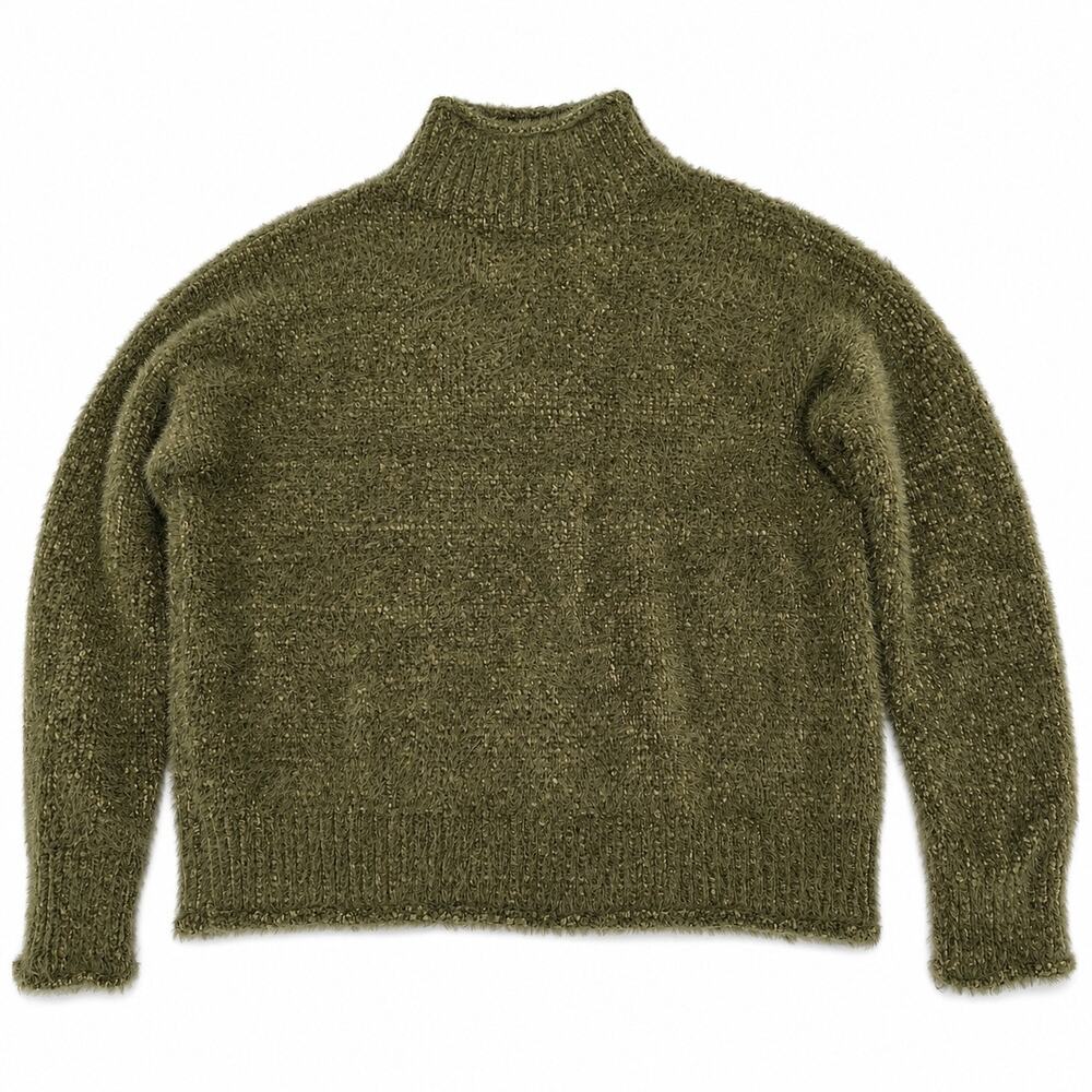 Rachel Zoe Fuzzy Mock Neck Sweater in Sage/Olive Green.  Women XL